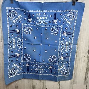 Vintage Levi's Blue Paisley Bandana Cowboy Style Original‎ Wash Fast